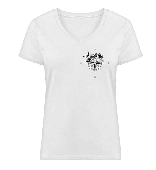 Compass  - Damen Organic V-Neck Shirt